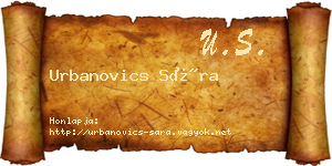 Urbanovics Sára névjegykártya