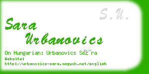 sara urbanovics business card
